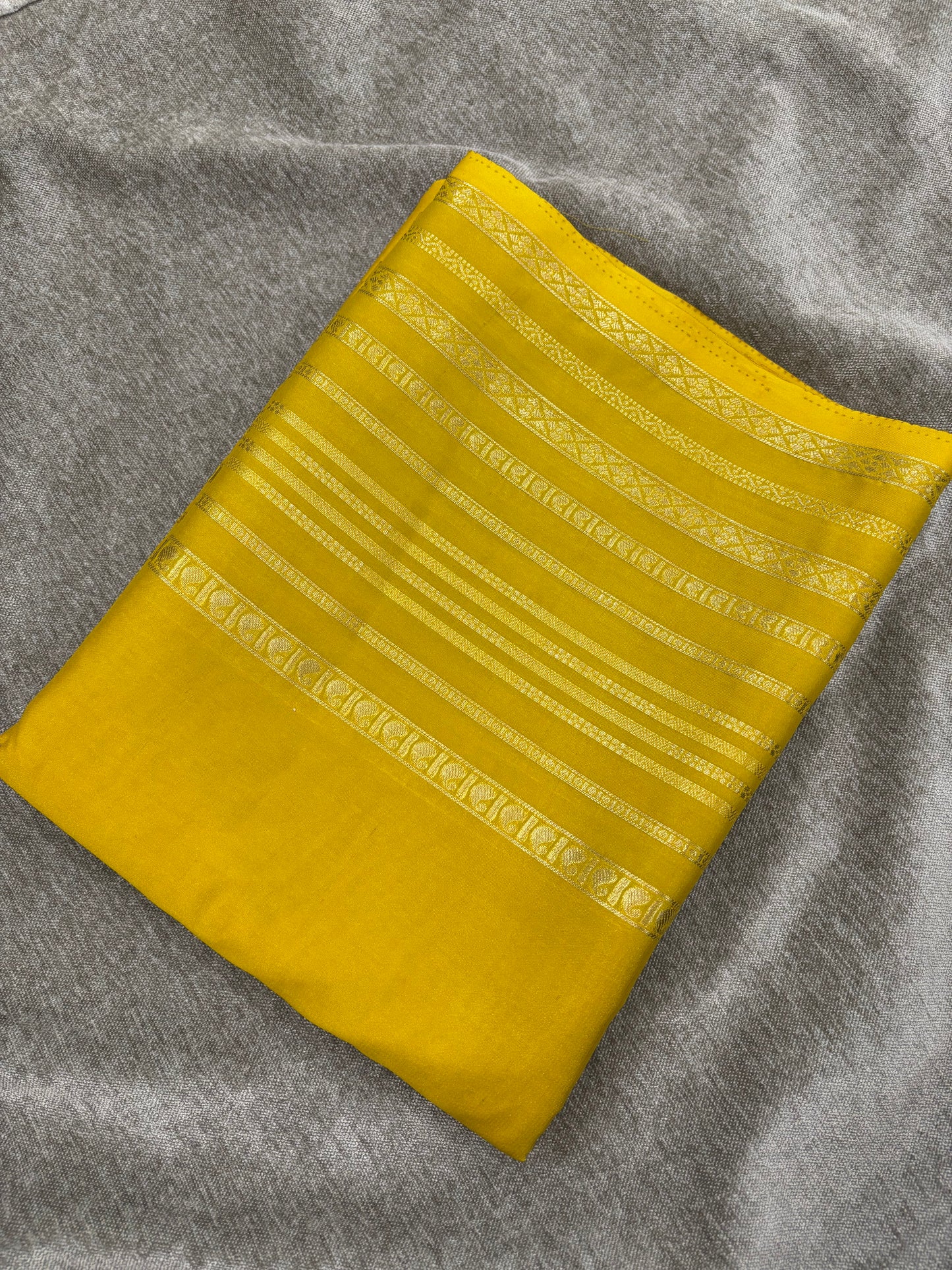 Premium semi mysore crepe silk saree with rich pallu & big border