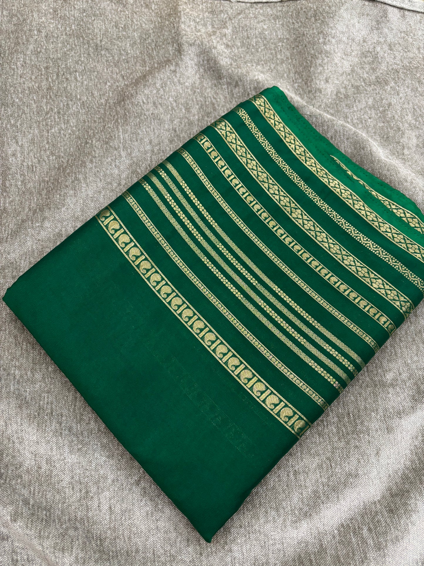 Premium semi mysore crepe silk saree with rich pallu & big border