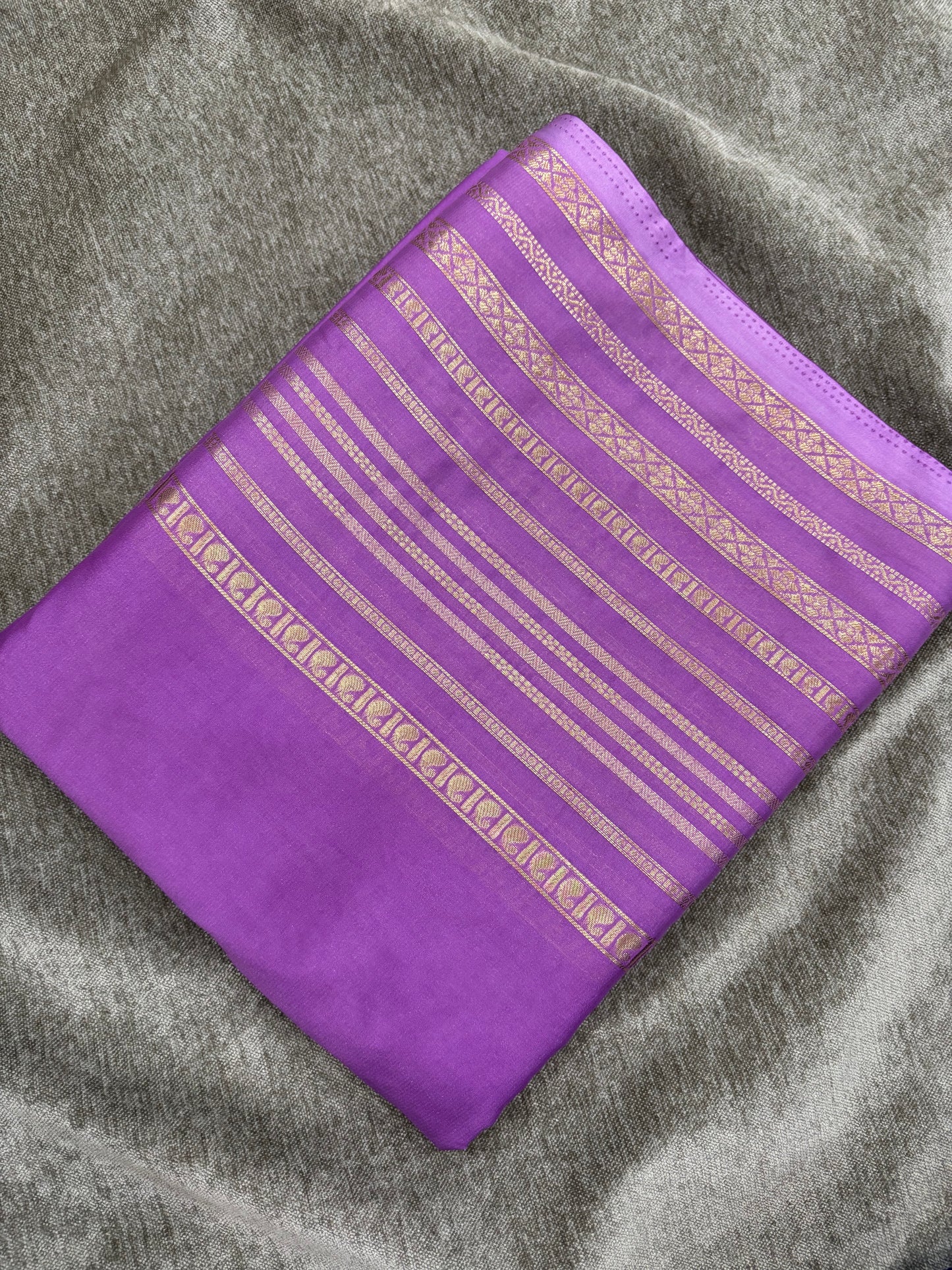 Premium semi mysore crepe silk saree with rich pallu & big border