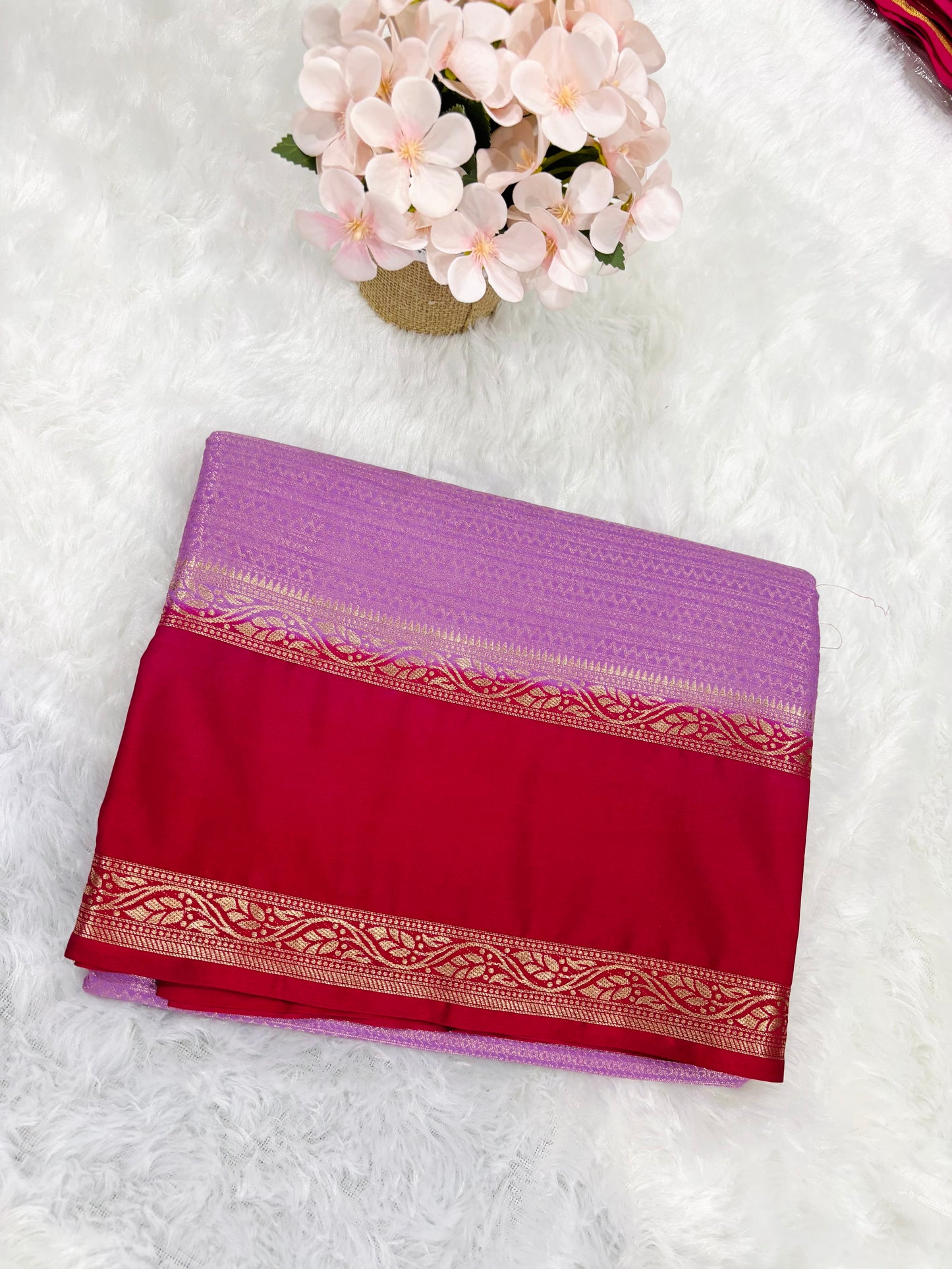 HORIZONTAL RICH BROCADE SAREE WITH CONTRAST BORDER