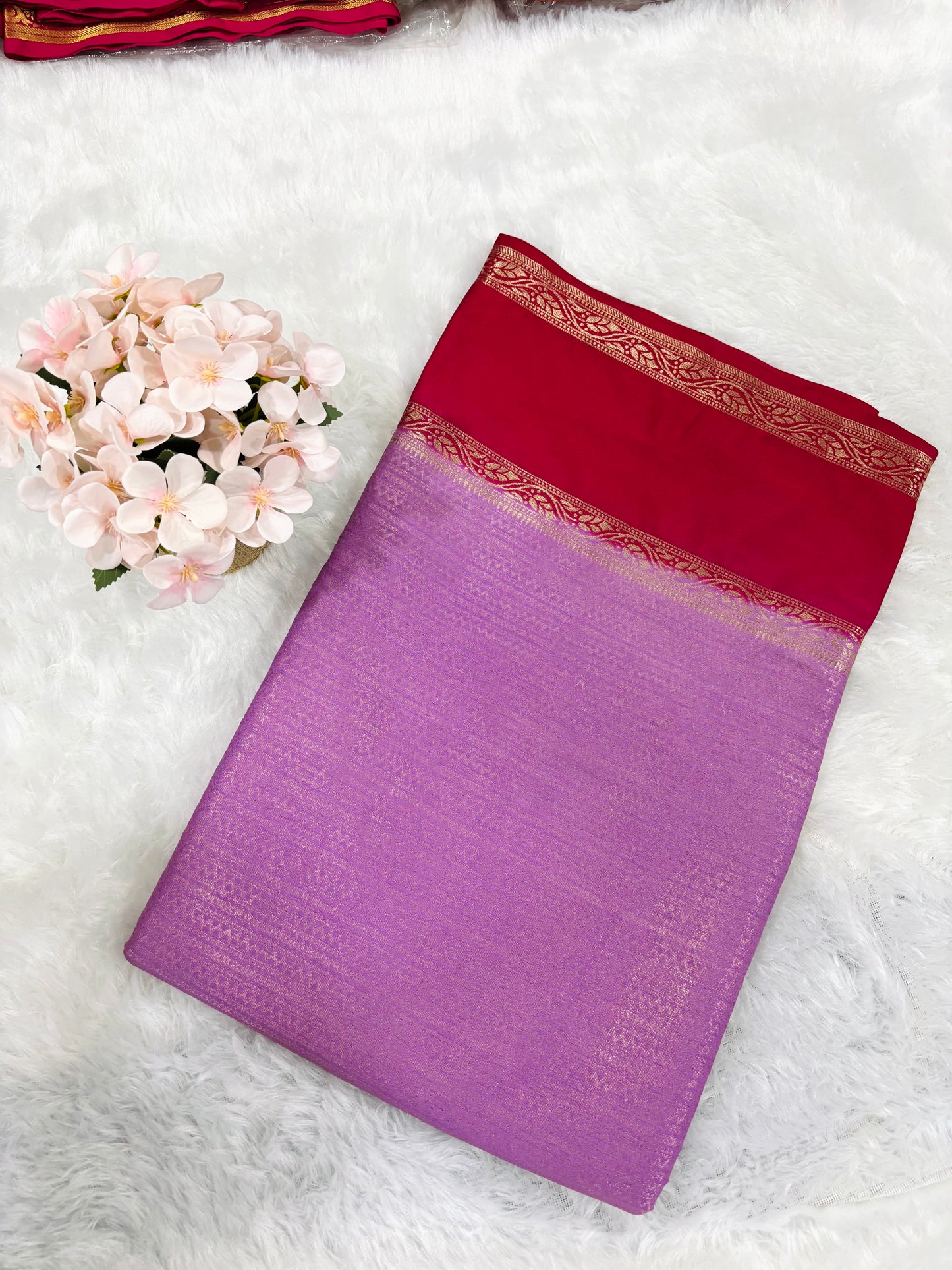 HORIZONTAL RICH BROCADE SAREE WITH CONTRAST BORDER