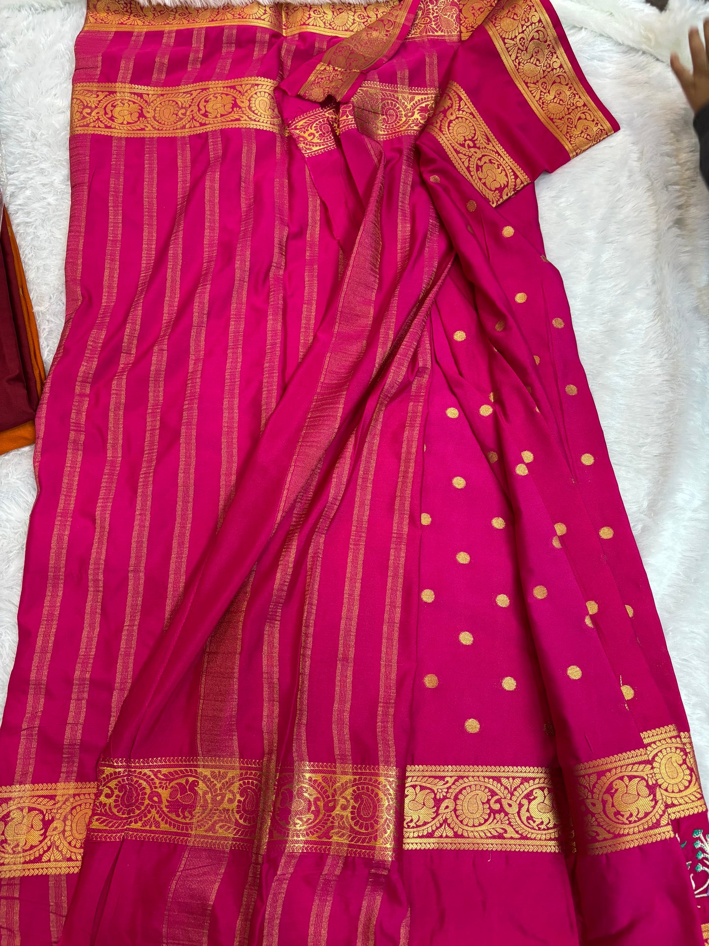 SEMI MYSORE CREPE PREMIUM (EMBROIDERY) SAREE