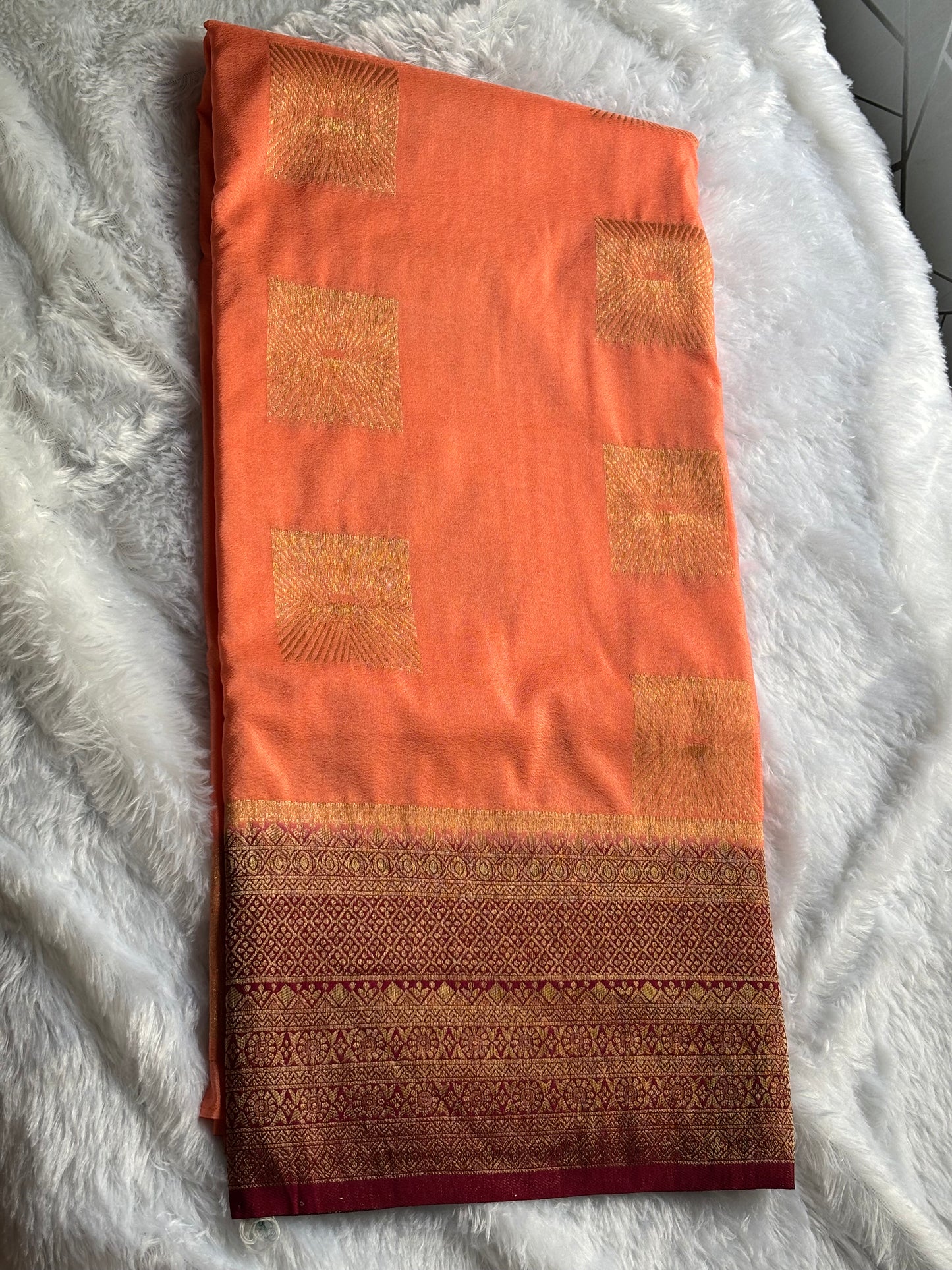 GEORGETTE BANARASI SAREE IN CONTRAST