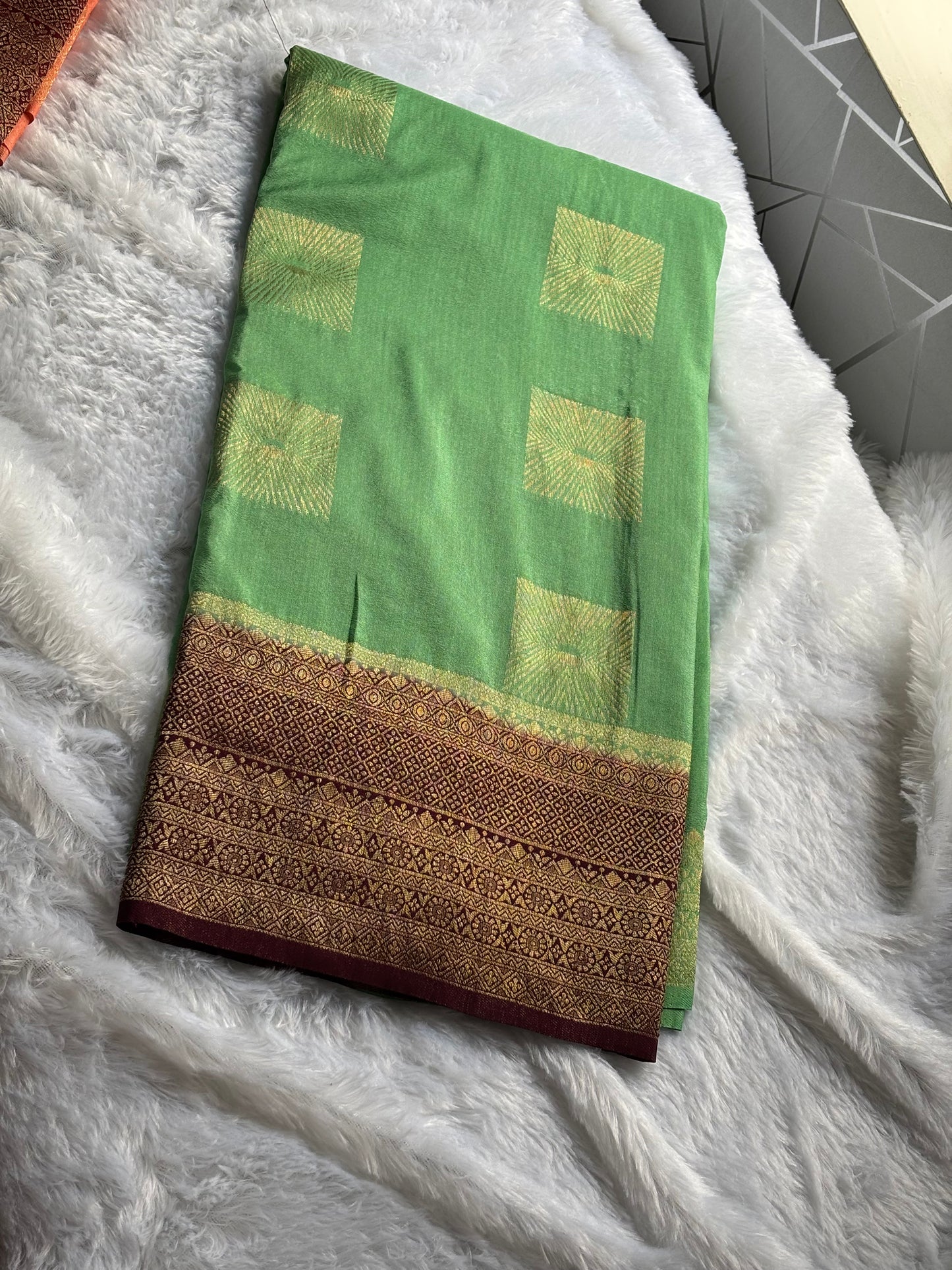 GEORGETTE BANARASI SAREE IN CONTRAST