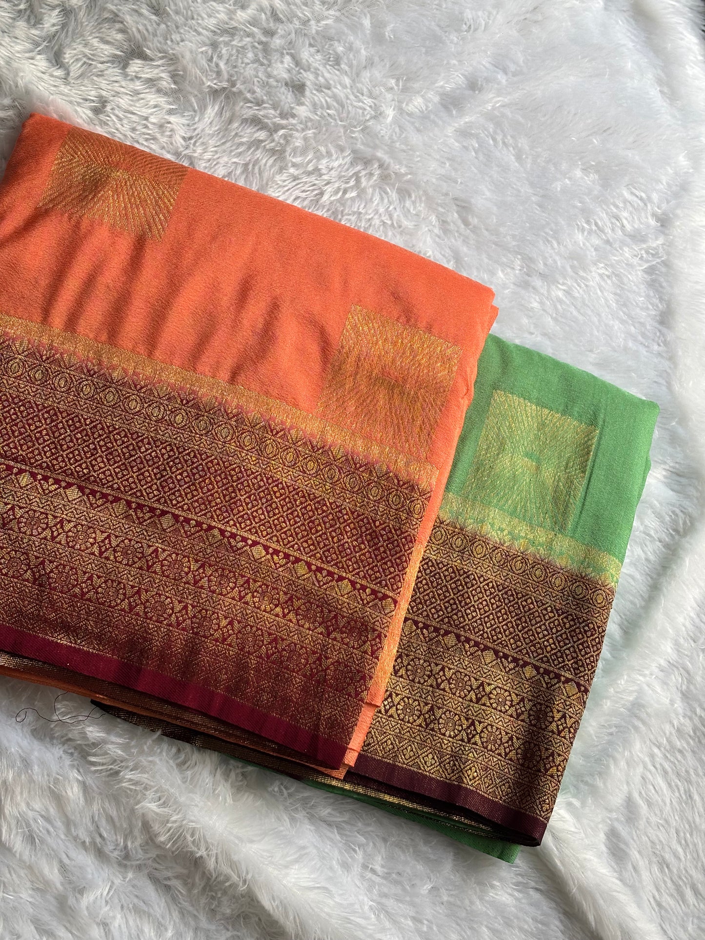 GEORGETTE BANARASI SAREE IN CONTRAST