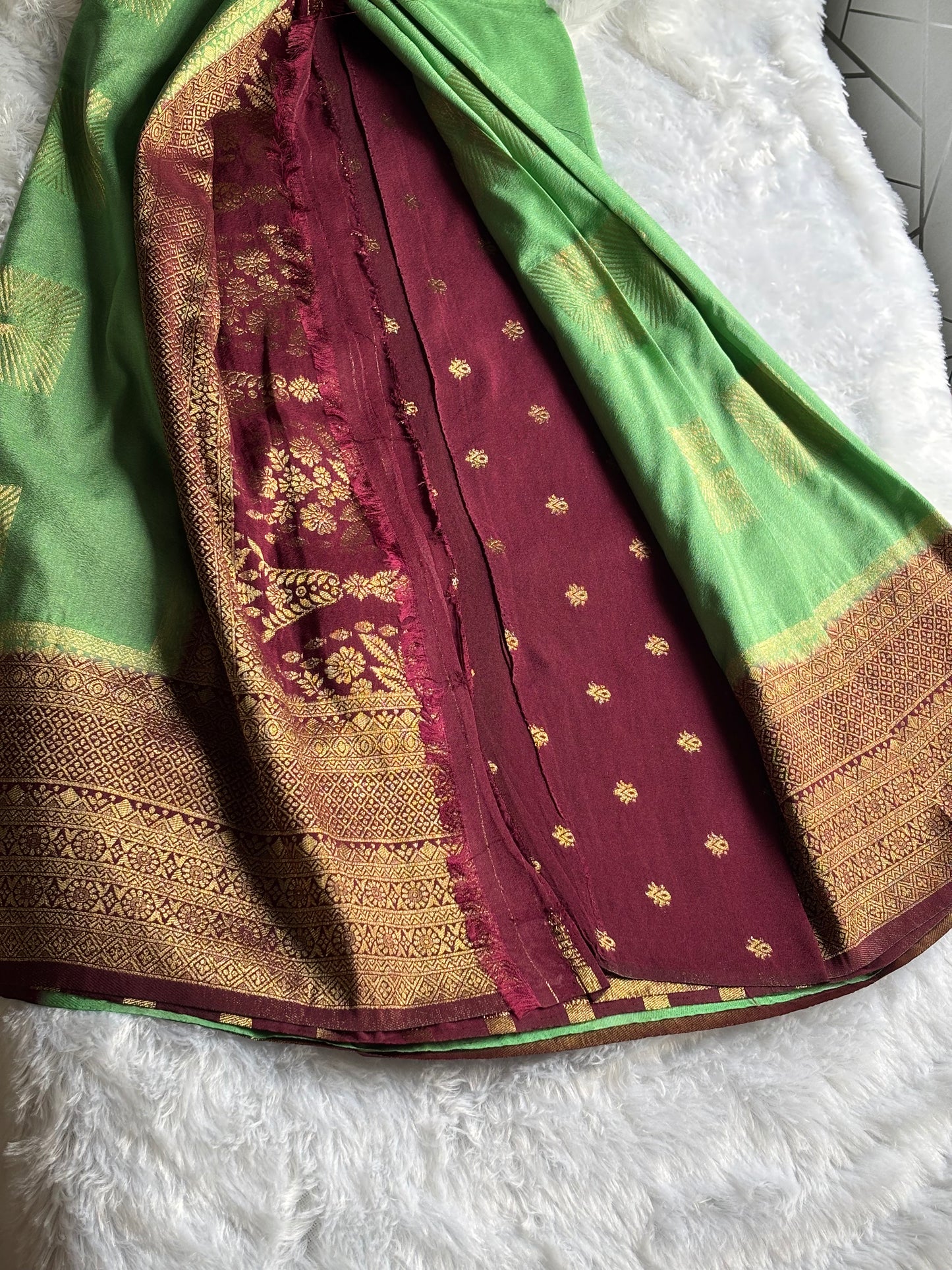 GEORGETTE BANARASI SAREE IN CONTRAST