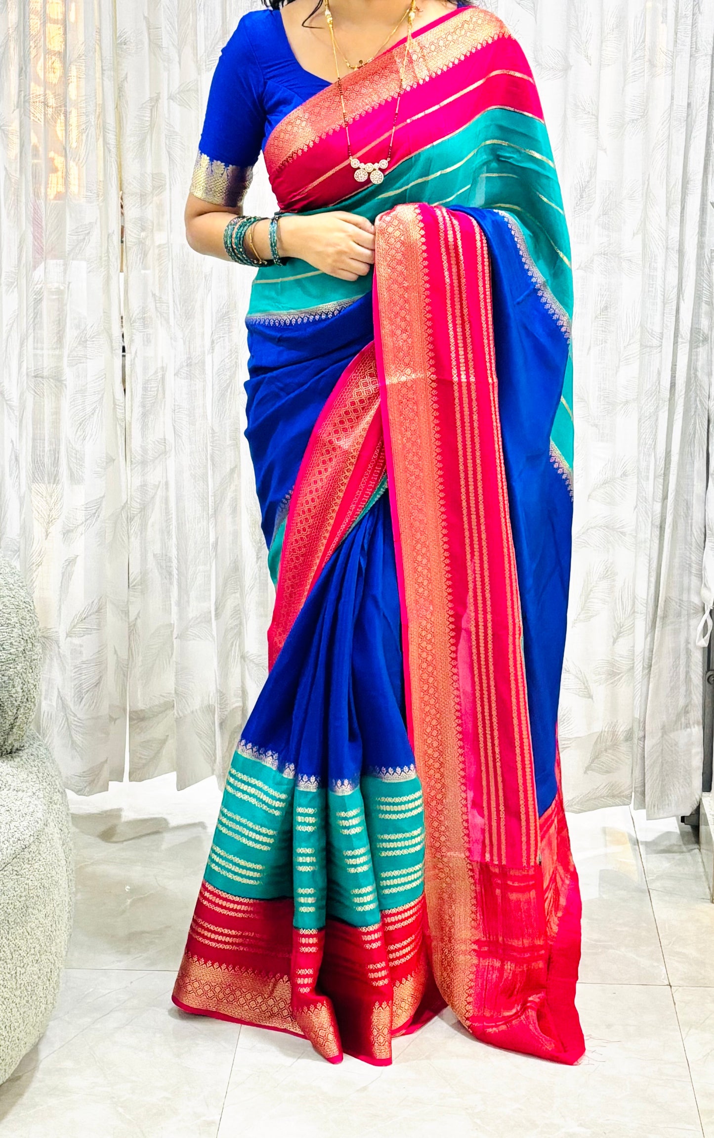 PURE VISCOSE SILK SAREE IN 3D PATTERN