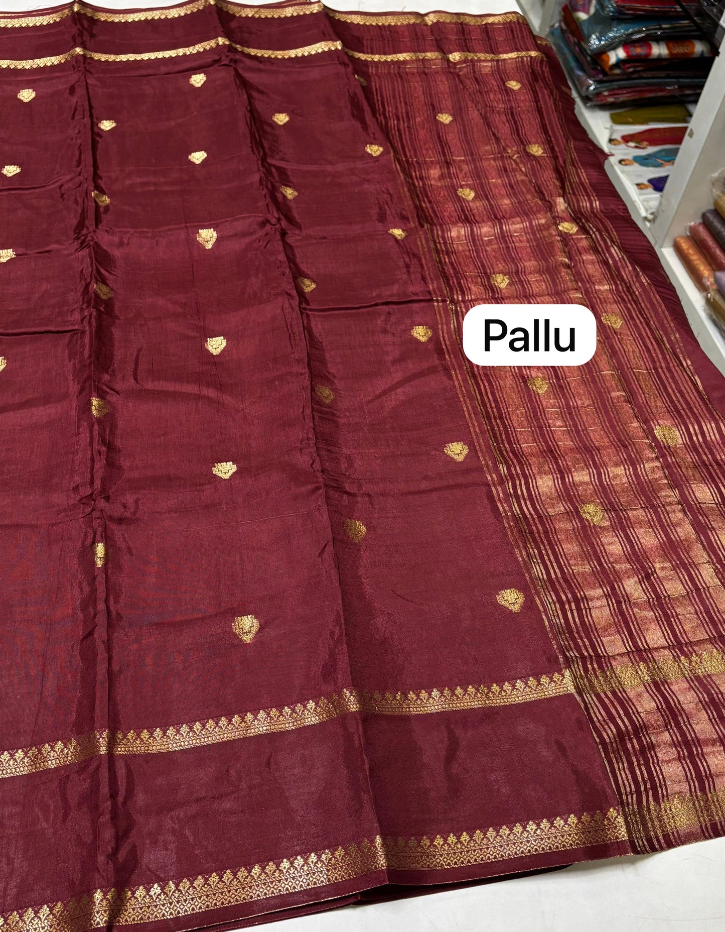 VISCOSE KADHI SILK SAREE (BROWN)