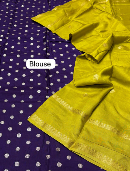 VISCOSE KADHI SILK SAREE (YELLOW)