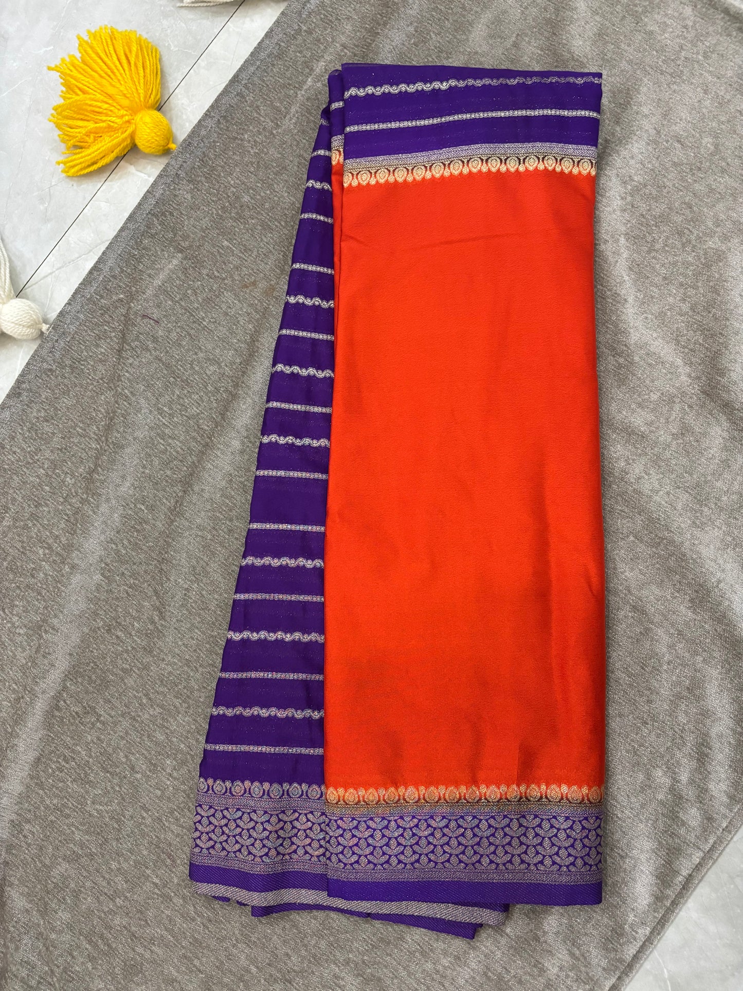 Half and Half Uttara Dakshina Crepe Silk Saree