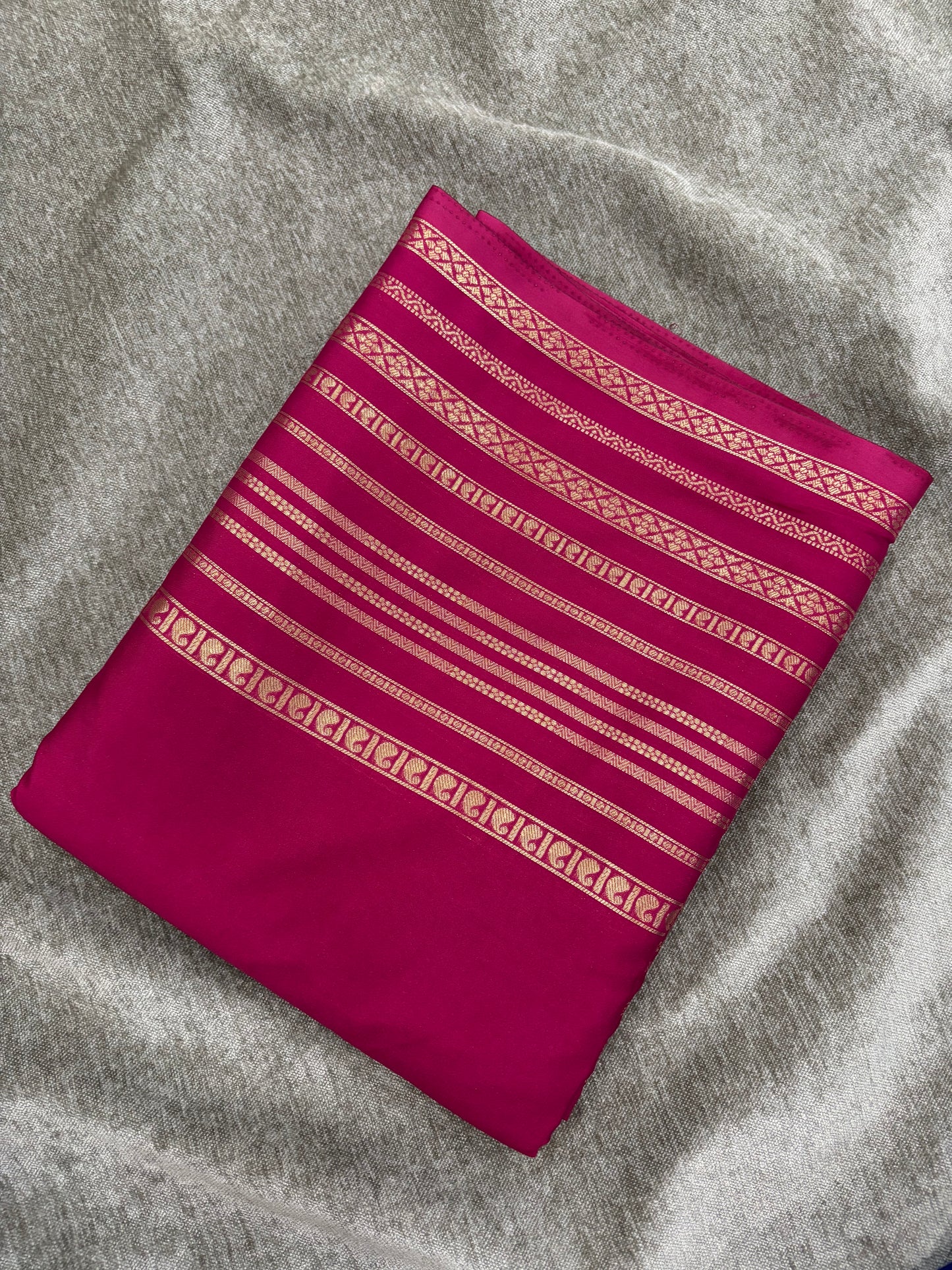 Premium semi mysore crepe silk saree with rich pallu & big border