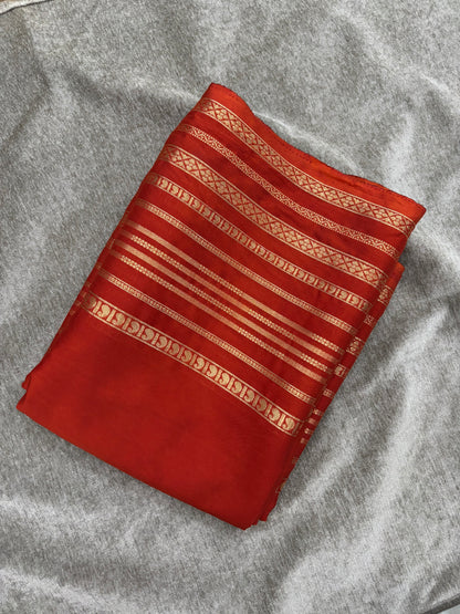 Premium semi mysore crepe silk saree with rich pallu & big border