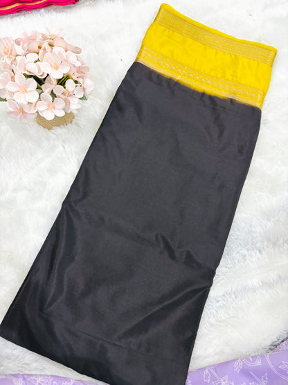 SEMI MYSORE CREPE SAREE IN CONTRAST
