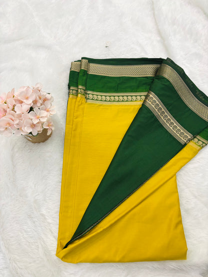 SEMI MYSORE CREPE SAREE IN CONTRAST