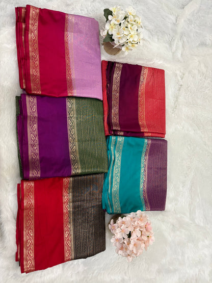 HORIZONTAL RICH BROCADE SAREE WITH CONTRAST BORDER