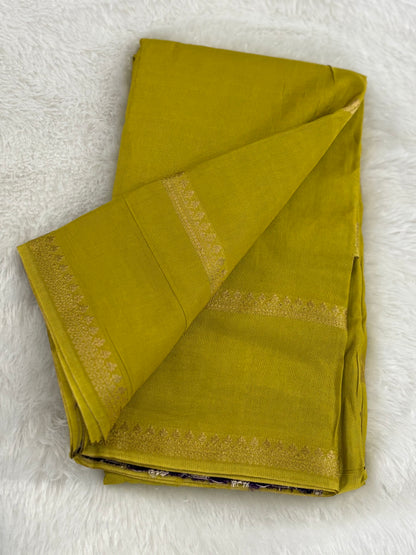 VISCOSE KADHI SILK SAREE (YELLOW)