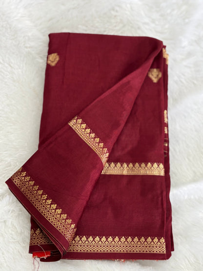 VISCOSE KADHI SILK SAREE (BROWN)