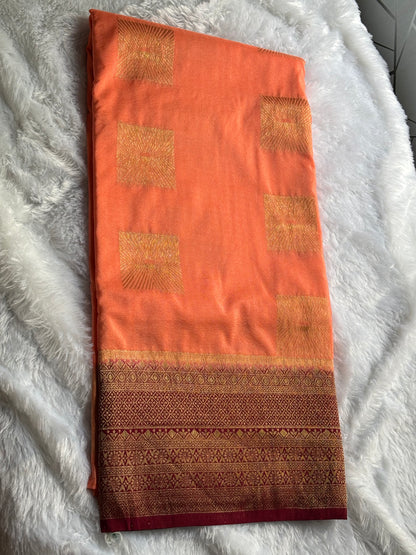 GEORGETTE BANARASI SAREE IN CONTRAST