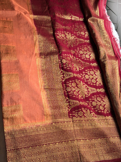 GEORGETTE BANARASI SAREE IN CONTRAST