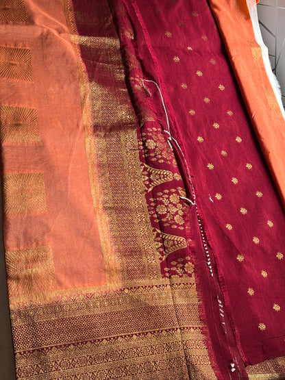GEORGETTE BANARASI SAREE IN CONTRAST