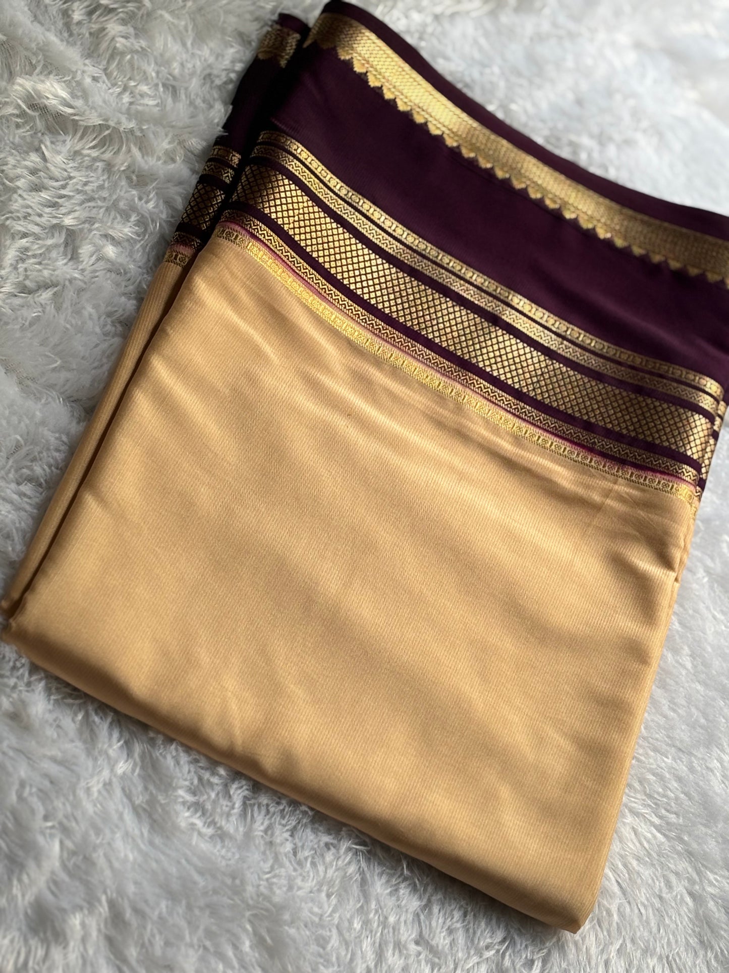 PREMIUM SEMI MYSORE CREPE SAREE IN CONTRAST