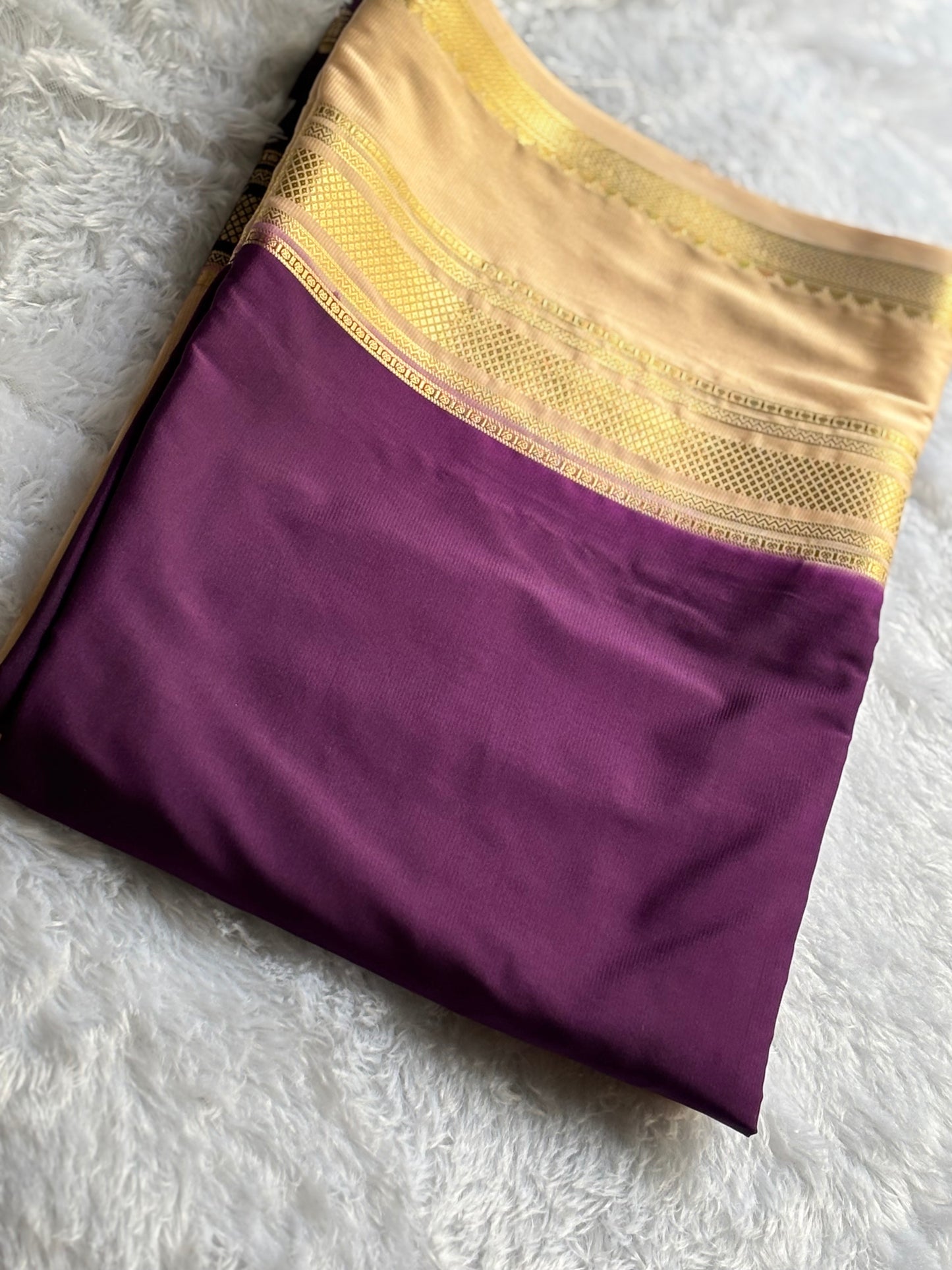 PREMIUM SEMI MYSORE CREPE SAREE IN CONTRAST