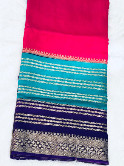 PURE VISCOSE SILK SAREE IN 3D PATTERN