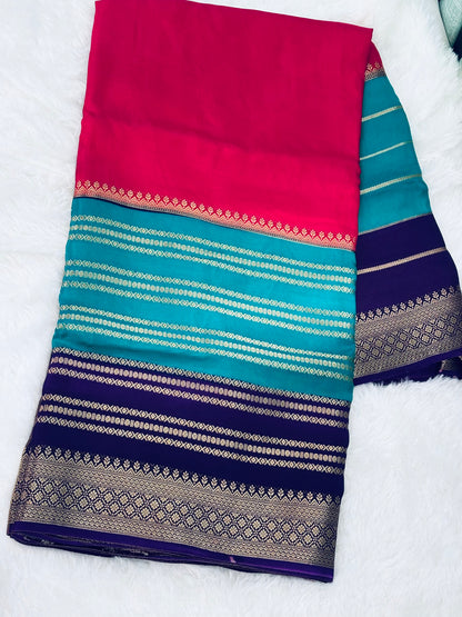 PURE VISCOSE SILK SAREE IN 3D PATTERN