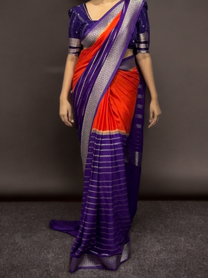 Half and Half Uttara Dakshina Crepe Silk Saree