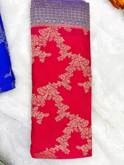 Red Georgette Banarasi Saree